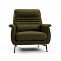 Fauteuil en tissu vert foncé avec rembourrage épais et pieds en métal 80 x 80 x 90cm