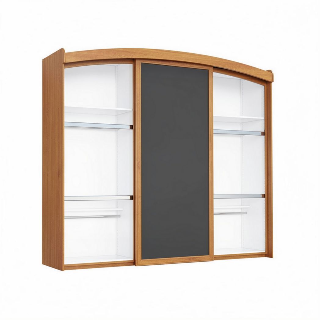Vitrine en bois avec portes coulissantes et étagères en verre 150 x 40 x 100cm
