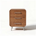 Table de chevet en bois avec trois tiroirs dimensions 45 x 40 x 60cm couleur naturelle