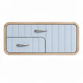 Meuble de rangement mural en bois et plastique bleu 60 x 30 x 12cm