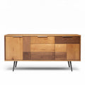Buffet en bois avec portes en chêne et acajou dimensions 120 x 40 x 70cm